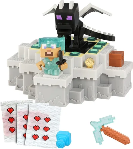 Vista 6 de Treasure X Minecraft Caves & Cliffs Ender Dragon. Personaje de mina y artesanía. Mina, descubre y crea con 20 niveles de aventura, encontrarás