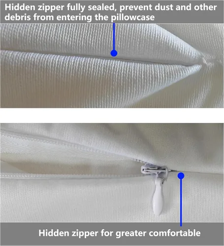 Vista 4 de Protectores de almohada impermeables estándar 20x28 pulgadas 4 unidades con cremallera totalmente sellada, funda para almohada a prueba de polvo