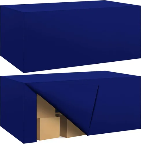Vista 55 de Paquete de 2 manteles ajustados para mesa rectangular de 4 pies, 48 x 24 pulgadas, cubiertas de mesa verde manzana, tela de poliéster resistente al