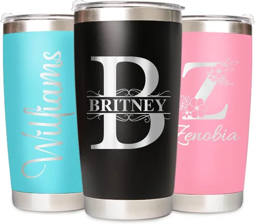 Vista 18 de Vaso de café aislado personalizado con nombre de texto, número de equipo, vaso de acero inoxidable grabado de 16 onzas, regalo personalizado