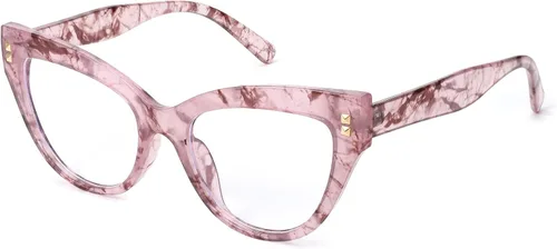 Vista 7 de FEISEDY Gafas de computadora con bloqueo de luz azul de gran tamaño para mujer, marco antifatiga ocular B2323