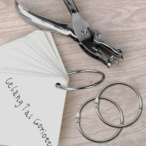 Vista 6 de OWLKELA Paquete de 15 anillos de hojas sueltas de 2 pulgadas, llavero con metal chapado en níquel para tarjetas de índice, ideal para la escuela