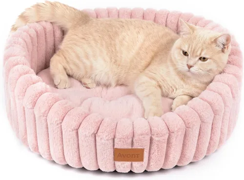 Vista 12 de Avont Cama para gatos de interior, esponjosa y lavable con borde elevado Gris
