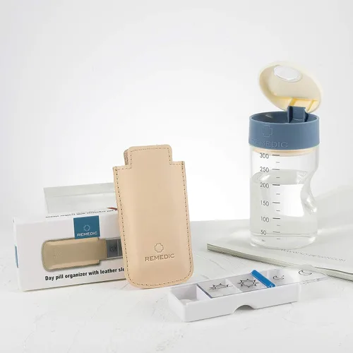 Vista 7 de Remedic Dispensador diario de píldoras, libre de BPA, grandes compartimentos transparentes, estuche organizador de medicamentos de viaje