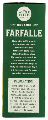 Vista 6 de Whole Foods Market, Farfalle orgánico, 16 onzas