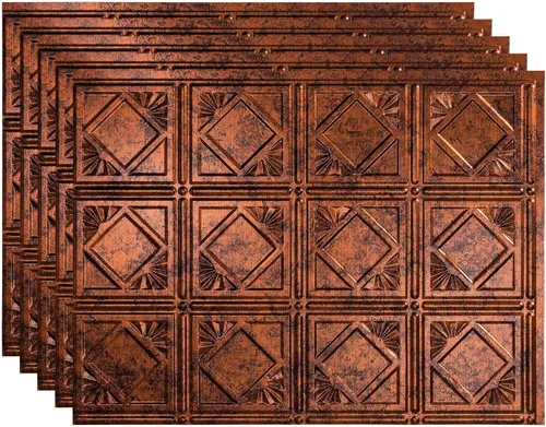 Vista 15 de FASÄDE Vinilo decorativo de estilo tradicional / patrón 4 de 18 x 24 pulgadas en muro en bronce antiguo (paquete de 5)
