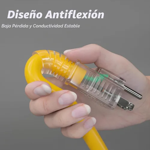 Vista 2 de PlugSaf - Cable de extensión para exteriores de calibre 10 de 50 pies con múltiples tomas, color amarillo