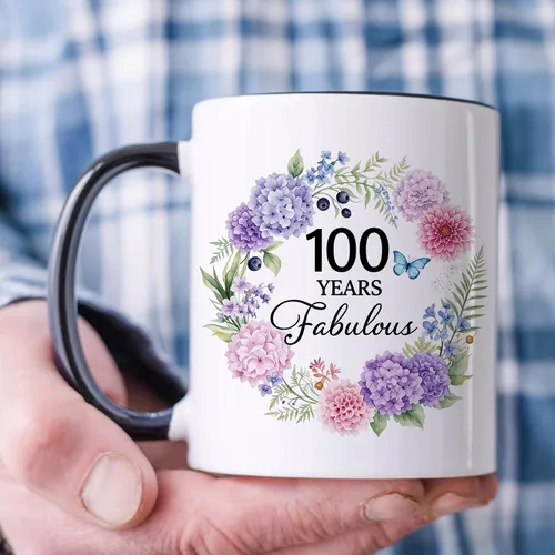 Vista 6 de 100th Birthday Coffee Mug, 100 Years Fabulous Gift for Women 11oz