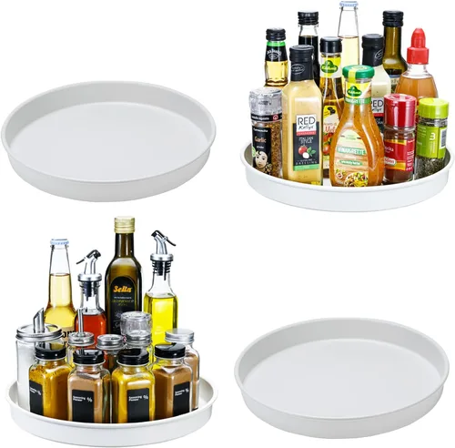 Vista 12 de Amolliar Lazy Susan - Organizador giratorio de metal para cocina, nevera, gabinete, encimera, organizador de almacenamiento de despensa, organizador