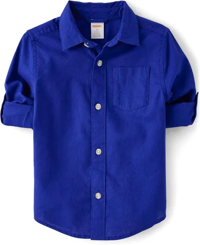 Vista 11 de Gymboree Camisa de manga larga con botones para niños y niños pequeños Rojo