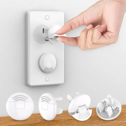 Vista 11 de Cubiertas para enchufes a prueba de bebés con mango oculto (paquete de 32) Fundas para enchufes a prueba de niños Cubiertas para enchufes eléctricos
