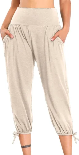 Vista 162 de Pantalones capri para mujer, estilo casual, de verano, elásticos, de cintura alta, pantalones de yoga, ajuste atlético, pantalones deportivos
