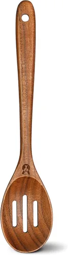 Vista 9 de Cucharas de madera para cocinar, utensilios de cocina de madera de teca prémium para servir