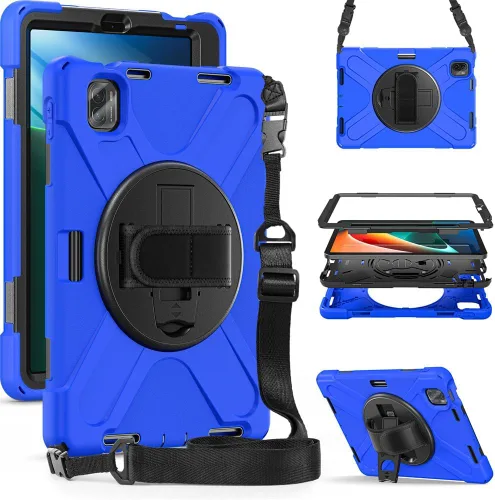 Vista 8 de Para Xiaomi Pad 5 / Xiaomi Pad 5 Pro Funda de tableta de 11.0 pulgadas 3 en 1 Marco de plástico duro + doble silicona