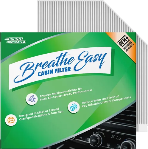 Vista 16 de Spearhead OEM+ Filtro de aire de cabina Particulate Breathe Easy Compatible con 2015-17 Chrysler 200, 2014-18 Cherokee como OEM Proporciona