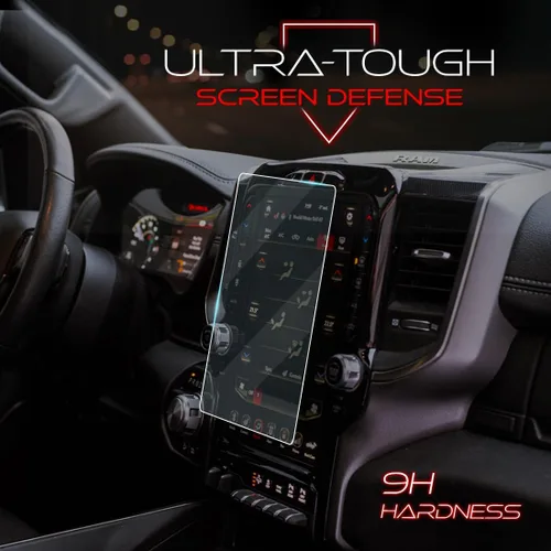 Vista 2 de Protector de pantalla premium compatible con Dodge Ram 2019, 2020, 1500, 2500, 3500, 3500, Uconnect de 12 pulgadas, vidrio templado