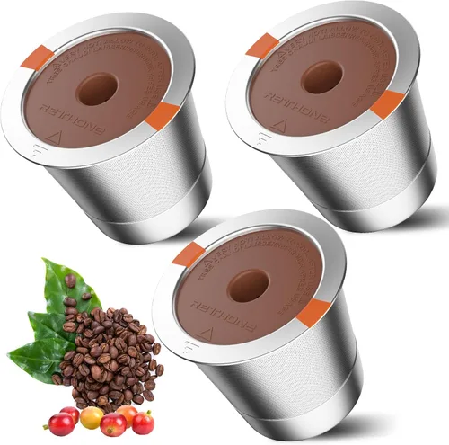 Vista 11 de RETHONE Cápsulas de café K Cup reutilizables, de acero inoxidable, K Cups reutilizables compatibles con cafeteras Keurig 1.0 y 2.0, K Cups