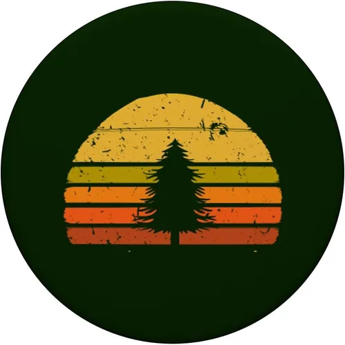 Vista 3 de Empuñadura de pino, diseño retro, para los amantes del árbol del sol, para plantas y naturalezas, con soporte para teléfonos y tabletas