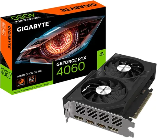 Vista 15 de GIGABYTE - Tarjeta gráfica GeForce RTX 4060 Eagle OC 8G, 3 ventiladores WINDFORCE, 8 GB 128 bits GDDR6, tarjeta de video GV-N4060EAGLE OC-8GD