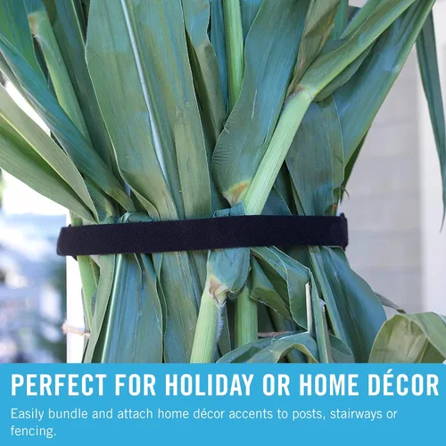 Vista 4 de VELCRO Brand - Rollo ONE-WRAP, doble cara, cinta multiusos autoadherente de gancho y bucle, reutilizable, rollo de 12' x 34" - Negro