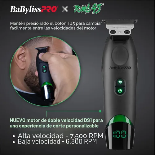 Vista 3 de BaBylissPRO Tomb45 - Cortadora de pelo para hombre, hoja en T invertida, motor de doble velocidad