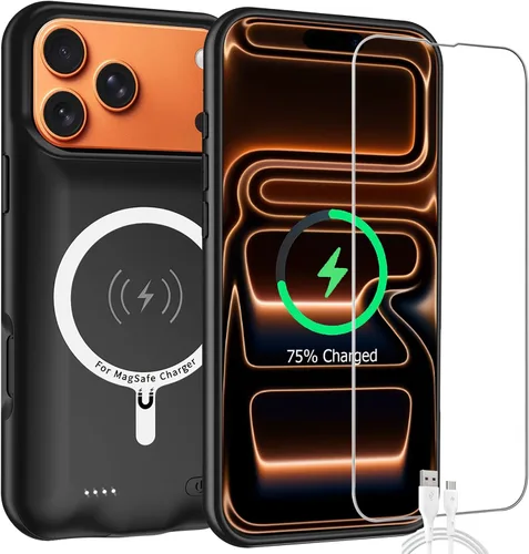 Vista 9 de Funda de batería para iPhone 11, mejorada de 10000 mAh, funda protectora de alta capacidad, recargable, cargador de batería extendida, compatible