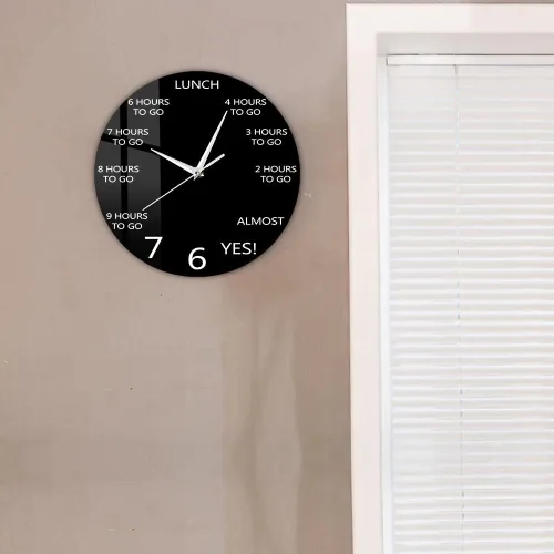 Vista 6 de Reloj de pared divertido de oficina de 12 pulgadas para el lugar de trabajo de la empresa, cuenta regresiva de las 5 en punto, cuarzo silencioso