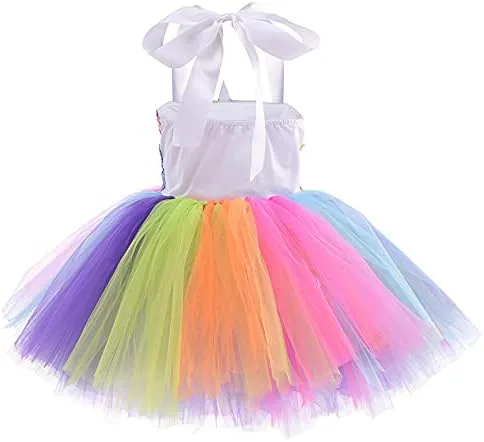 Vista 2 de Simplecc Disfraz de unicornio para niñas, disfraz de princesa de unicornio para Halloween, de 1 a 12 años