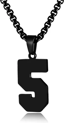 Vista 36 de Collar de Número Dorado para Hombre, Cadena de Acero Inoxidable con Colgante de Número para Atletas, Joyería Deportiva Personalizada para Niños