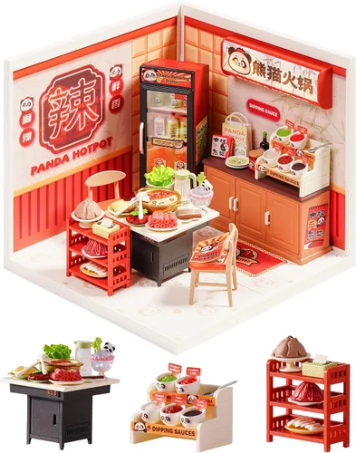 Vista 10 de Rolife Super Creator Series, kit de casa de muñecas DIY Mini Hong Kong Bites Café, construye escenario para figuras de acción coleccionables