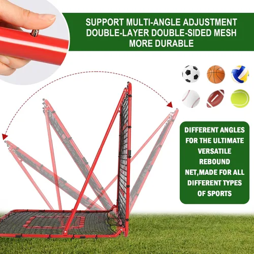 Vista 35 de BaseGoal Baseball Rebounder Net with Pitching Target,Easy Adjustable Angles Multi-Sport Training Rebound Screen, multi-angle pitch back; Strike