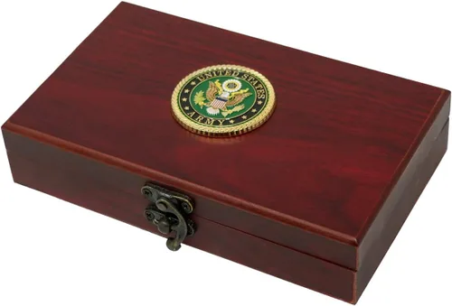 Vista 3 de Juego de regalo del ejército de los Estados Unidos Juego de cartas y dados Tarjetas de insignia de rango del ejército Regalos del ejército