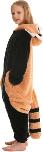 Vista 3 de DELEY Pijama unisex de una pieza para niños, pijamas de animales para Halloween, disfraz de cosplay para mujeres y hombres, ropa de dormir