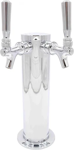 Vista 16 de K&B - Torre Kegerator de cerveza de doble grifo de 3 pulgadas, personalizable (1 grifo nitro robusto y 1 grifo cromado, mango cromado resistente)