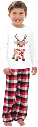 Vista 4 de Conjuntos de pijamas familiares de Navidad. Juego de pijamas iguales para bebes, adultos y niños, ropa de dormir de Navidad, juegos de pijamas