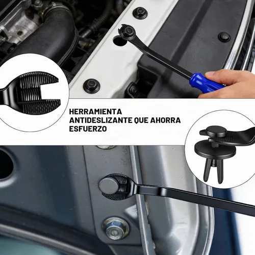 Vista 4 de Kit de herramientas de eliminación de molduras de automóvil, herramienta de extracción de clips automáticos para panel de puerta, azul