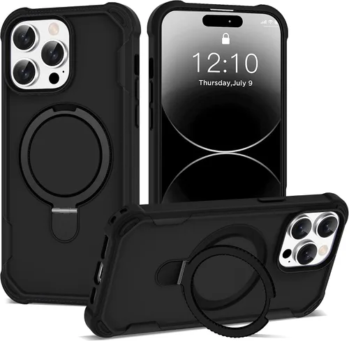 Vista 35 de Funda compatible con iPhone 12 y 12 Pro de 6.1 pulgadas con soporte de anillo magnético [protección militar contra caídas] [compatible con MagSafe]