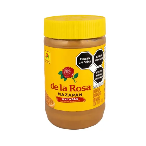 Vista 3 de de la Rosa ¡Nuevo!! Mazapán Dulce Cacahuate 14.11 oz(Con Trocitos Cacahuate)(1 Tarro)