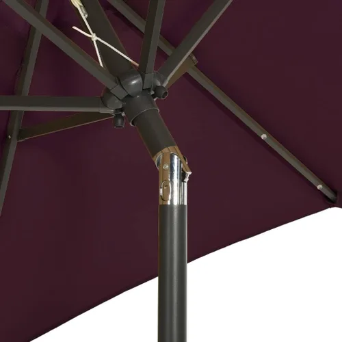 Vista 6 de vidaXL Sombrilla inclinable con luces LED, protección UV y resistente a la humedad, construcción de aluminio duradera, 78.7 pulgadas de diámetro