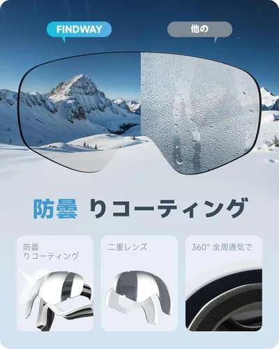 Vista 4 de findway - Gafas de esquí para niños, OTG, antiempañantes, para usar sobre lentes, gafas de nieve y snowboard para niños y niñas