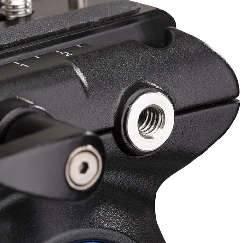 Vista 9 de Benro Cabezal de video fluido de base plana S4 PRO, 8.8 lb. máx. Contrapeso de 2 pasos (1 y 2), soportes de accesorios de 1/4"-20, montaje de cabeza
