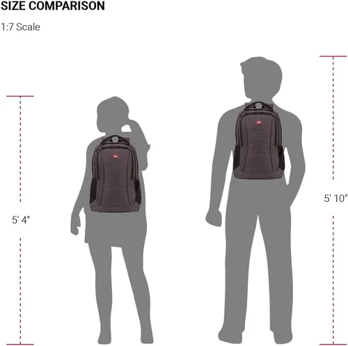 Vista 10 de SwissGear 5668 Mochila para portátil, gris oscuro jaspeado, 18.25 pulgadas Gris oscuro (Dark Grey Heather)