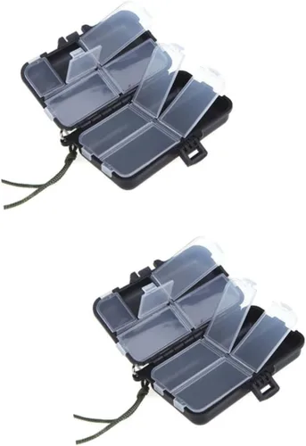 Vista 9 de Toddmomy 2 unids caja de aparejos de pesca cajas organizadoras bin organizador caja de pesca caja de aparejos caja de almacenamiento caja