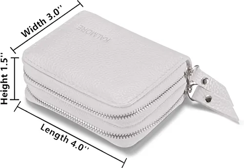 Vista 4 de Women's Leather RFID Secured Spacious Cute Zipper Card Wallet Small Purse