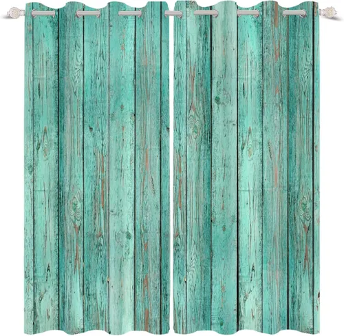 Vista 63 de Cortinas rústicas para ventana de puerta de granero, puerta de madera gris, puerta de garaje, tratamiento de ventana para sala de estar, dormitorio