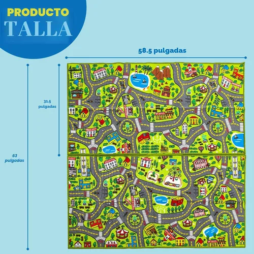 Vista 6 de JOYIN Alfombras de juego para niños, alfombra de vida urbana, alfombra duradera para juegos de simulación de ciudad, alfombra para niños pequeños