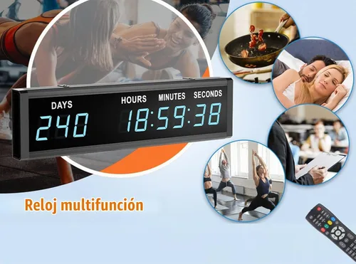 Vista 5 de Blue 1.8" 9Digits Large LED Cuenta Regresiva Cuenta Arriba Días Reloj con Evento Navideño Remoto Azul