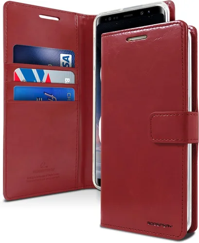 Vista 31 de GOOSPERY Funda Blue Moon para Galaxy S21 de 6.2 pulgadas (2021), soporte de piel sintética premium con soporte para tarjetas (negro)