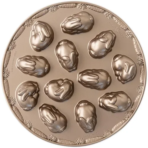 Vista 8 de Nordic Ware Bunny in Basket - Molde para tartas 3D, 10 tazas, caramelo