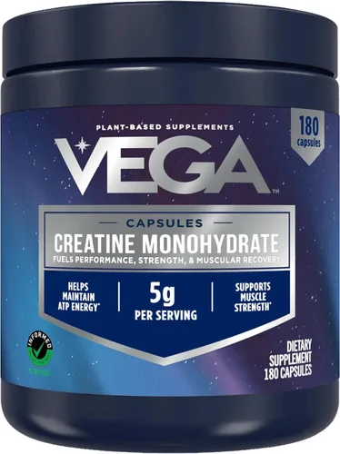 Vista 11 de Vega Monohidrato de creatina micronizada en polvo, sin sabor, 0.18 oz de creatina vegana pura para hombres y mujeres, fuerza, rendimiento